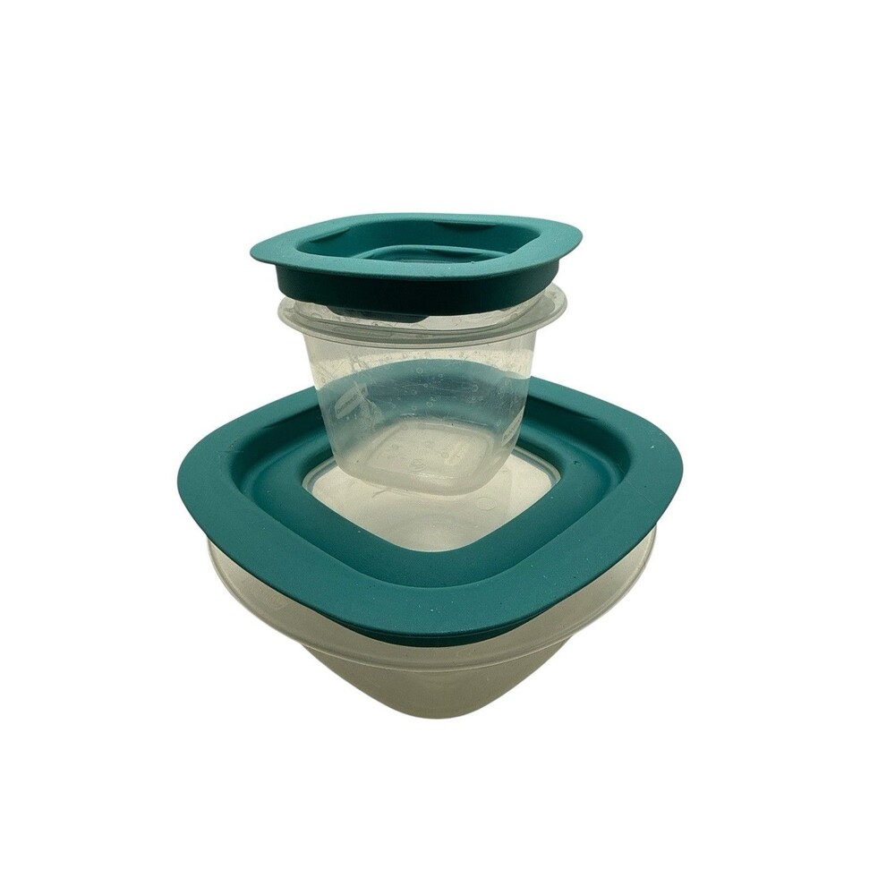 Rubbermaid Premier Storage Square Container lot teal see through lid